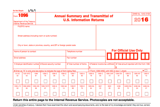 tax form 1096